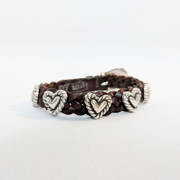 Brighton Leather Silver Heart Buckle 